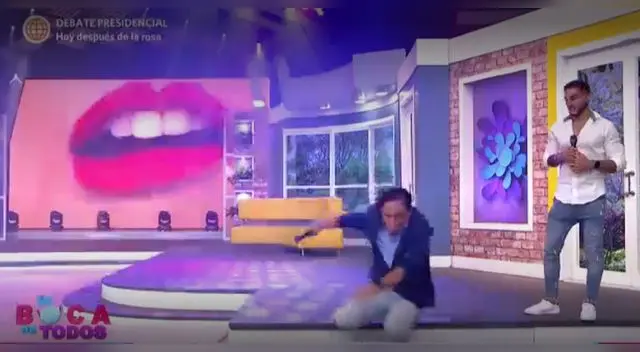 Ricardo Rondón sufre aparatosa caída en 'En Boca de todos'. Ricardo Rondón sufre aparatosa caída en 'En Boca de todos'.