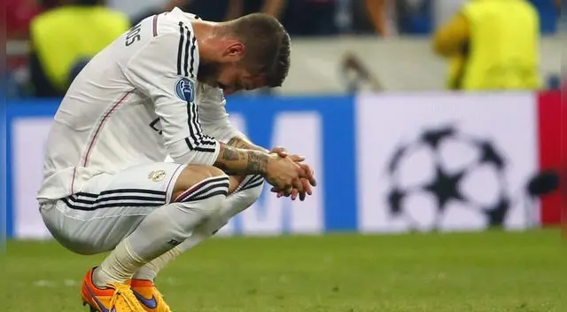 Sergio Ramos la pasa mal esta temporada apenas jugó 15 de los 28 partidos.