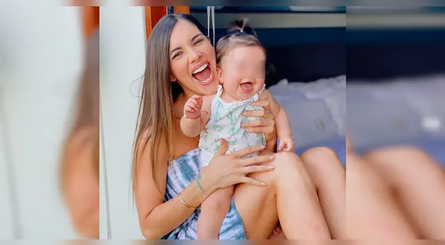 Korina Rivadeneira y la tierna escena enseñando a su bebé a hablar