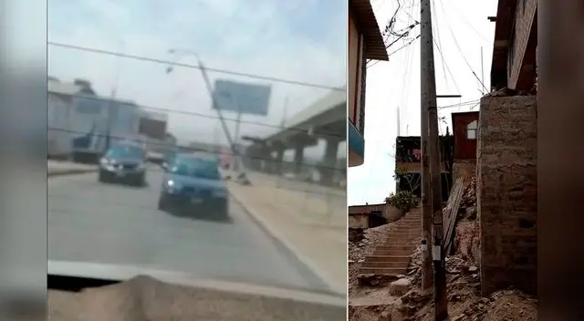 Postes se encuentran colgando de cables peligrosos. Postes se encuentran colgando de cables peligrosos.