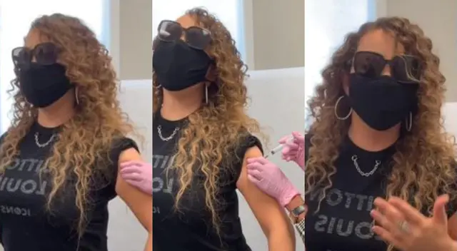 La cantante Mariah Carey compartió el momento preciso en que recibió su vacuna contra la COVID-19, y sorprendió al emitir un curioso sonido. La cantante Mariah Carey compartió el momento preciso en que recibió su vacuna contra la COVID-19, y sorprendió al emitir un curioso sonido.