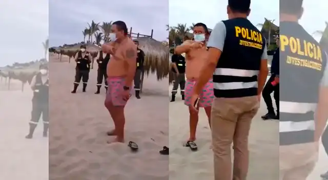 Presunto policía quiso detener su intervención en playa de Piura. Presunto policía quiso detener su intervención en playa de Piura.