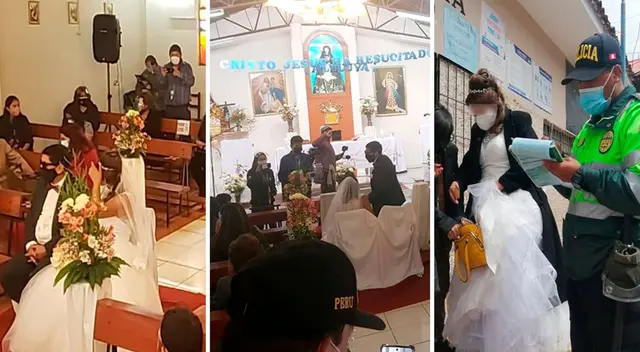 Todas las personas involucradas fueron multados, además de colocar una papeleta al propietario del auto que trasladaba a los novios debido a que incumplían con las normas de tránsito vehicular.