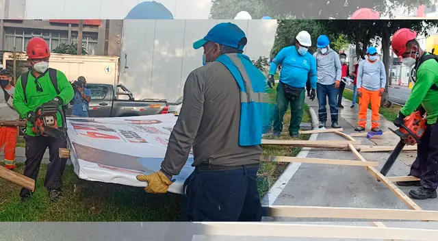 Realizan operativo para retirar publicidad electoral antes del 11 de abril. Realizan operativo para retirar publicidad electoral antes del 11 de abril.