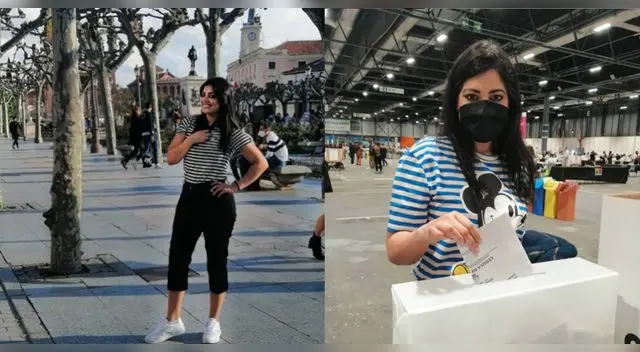 Clara Seminara emite su voto desde España.