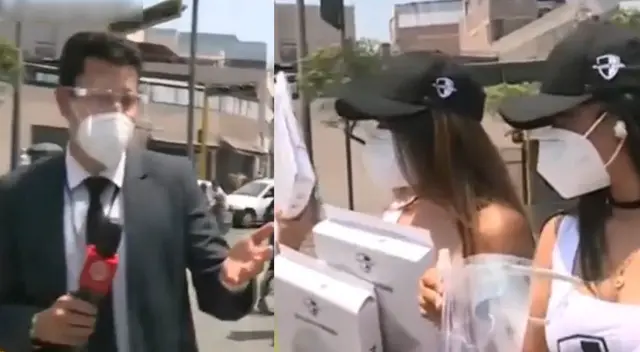 Reportero pasa incómodo momento tras 'chotear' a jóvenes que regalaban faciales a votantes. Reportero pasa incómodo momento tras 'chotear' a jóvenes que regalaban faciales a votantes.