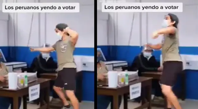 Peculiar baile del joven se viralizó en las redes sociales.