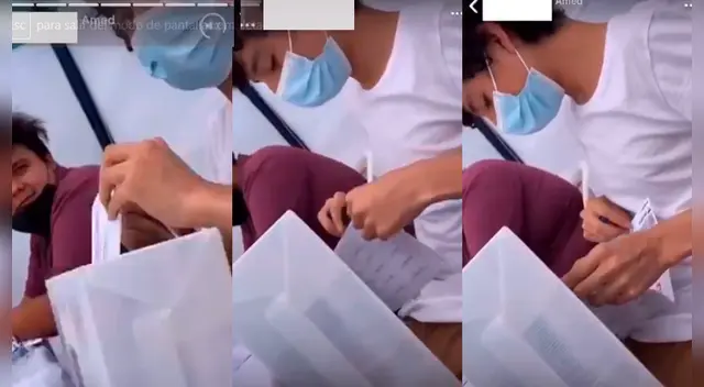 Denuncian que joven miembro de mesa sacó cédula de votación para revisarla Denuncian que joven miembro de mesa sacó cédula de votación para revisarla