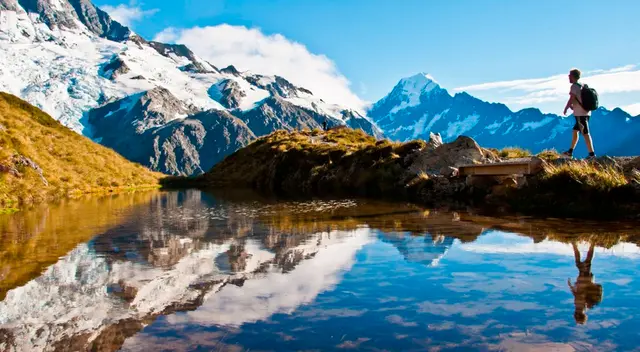 La cordillera Crown está sufriendo especialmente las consecuencias del cambio climático en Nueva Zelanda. La cordillera Crown está sufriendo especialmente las consecuencias del cambio climático en Nueva Zelanda.