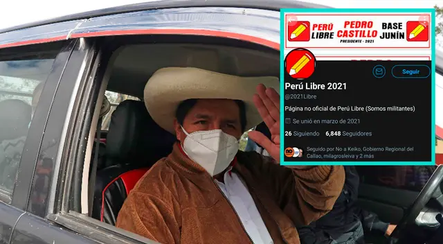 Twitter de Perú Libre no pertenecería a la misma organización.