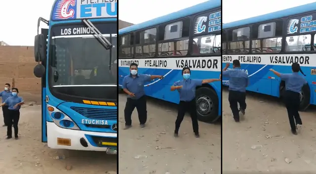 Peculiar baile de los trabajadores se viralizó en las redes sociales.