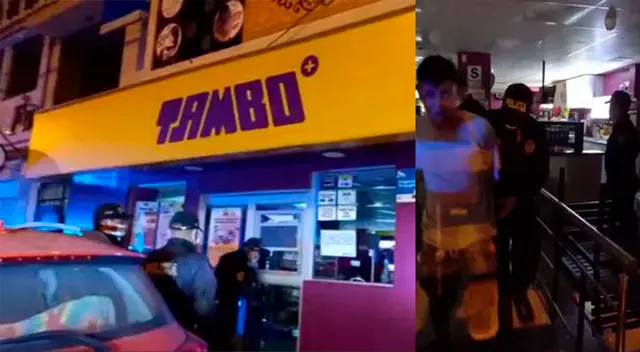 Ladrón fue detenido y llevado a la comisaría por intentar robar en local de Tambo. Ladrón fue detenido y llevado a la comisaría por intentar robar en local de Tambo.