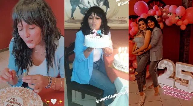 En las imágenes, se le puede ver a Daniela Darcourt soplando las velas de una de sus dos tortas En las imágenes, se le puede ver a Daniela Darcourt soplando las velas de una de sus dos tortas