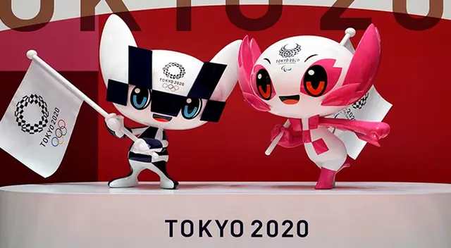 Los funcionarios de los Juegos Olímpicos y metropolitanos de Tokio presentaron las mascotas azul y rosa. Los funcionarios de los Juegos Olímpicos y metropolitanos de Tokio presentaron las mascotas azul y rosa.