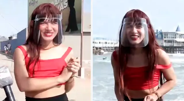 'La Uchulú' feliz tras conocer el mar por primera vez. 'La Uchulú' feliz tras conocer el mar por primera vez.