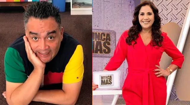 Jorge Benavides prepara un sketch de Andrea Llosa junto a su doble que no podrás perdertelo.