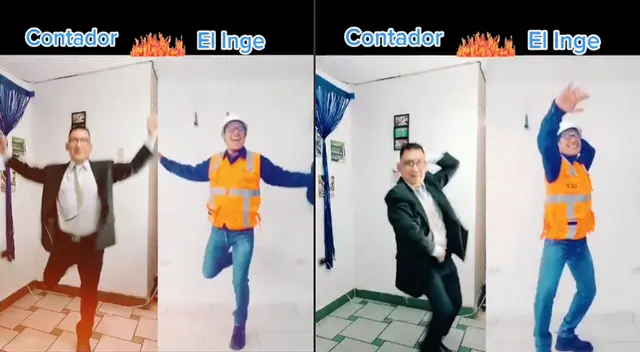 Peculiar baile del contador y el ingeniero se viralizó en las redes sociales. Peculiar baile del contador y el ingeniero se viralizó en las redes sociales.