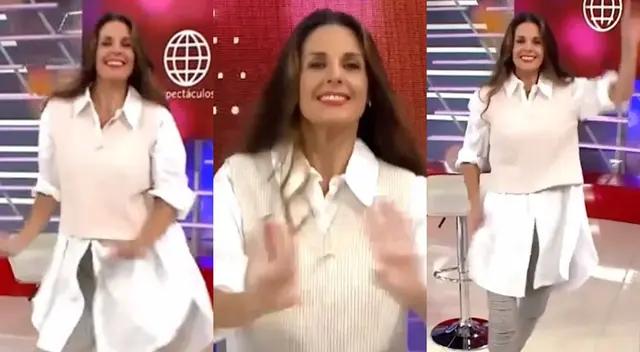 La conductora Rebeca Escribens se unió al 'challenge' de la conocida canción de Explosión de Iquitos en la última edición de América Espectáculos.