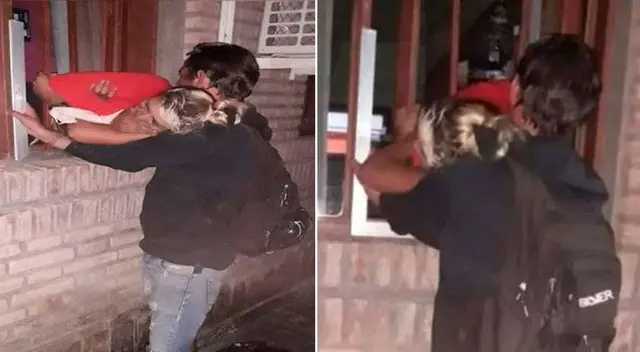 La joven de 27 años quedó atascada entre las barras de una ventana.