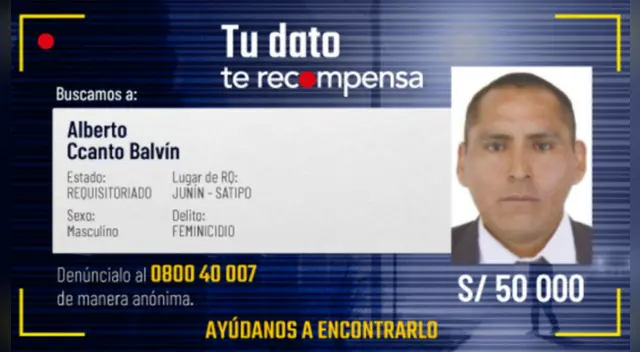 Feminicida Alberto Ccanto Balvín tiene orden de captura dado por un juzgado de Junín. Feminicida Alberto Ccanto Balvín tiene orden de captura dado por un juzgado de Junín.