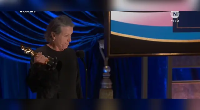 Frances McDormand fue breve en su agradecimiento por recibir el galardón.