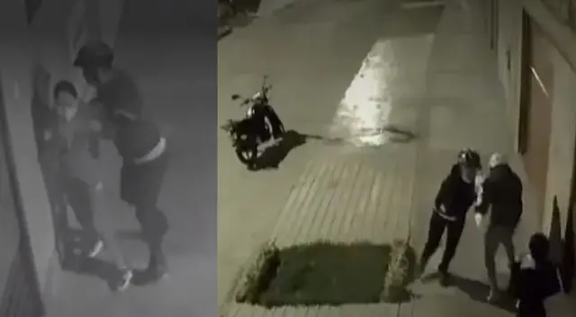 Cámaras de seguridad captan como dos delincuentes que iban en una moto le roban sus pertenencias a una mujer Cámaras de seguridad captan como dos delincuentes que iban en una moto le roban sus pertenencias a una mujer