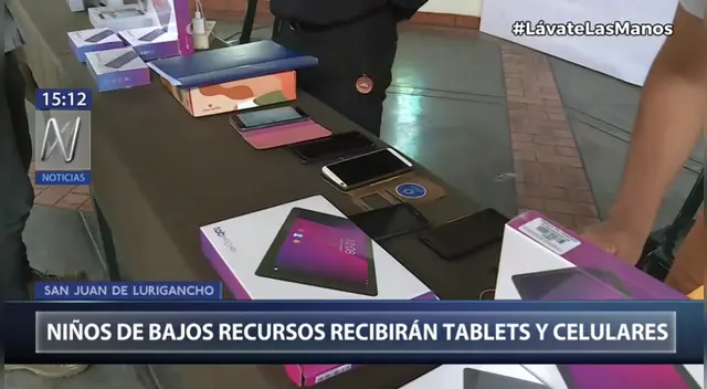 Tablets y celulares serán entregados a familias de bajos recursos.