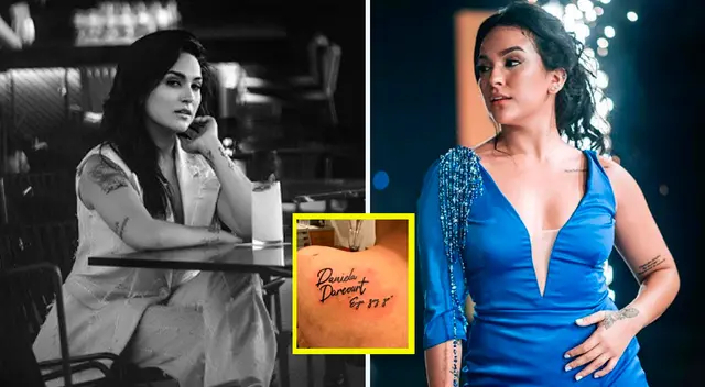 Daniela Darcourt quedó con ver tatuaje de fan. Daniela Darcourt quedó con ver tatuaje de fan.