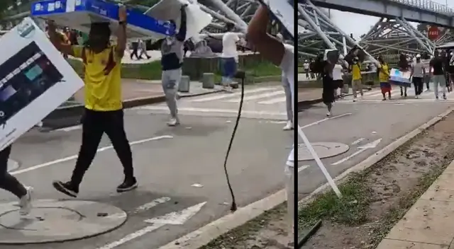 Videos de ciudadanos cargando televisores robados se hicieron viral en las redes sociales. Videos de ciudadanos cargando televisores robados se hicieron viral en las redes sociales.