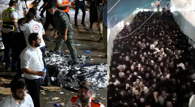 Se estima que había 100.000 personas durante el rito del Lag Ba’omer en Merón, Israel.