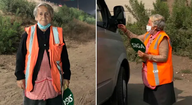 Amalia Arriagada dirige el tránsito en un paso bajo nivel de Melipilla, Chile. Amalia Arriagada dirige el tránsito en un paso bajo nivel de Melipilla, Chile.