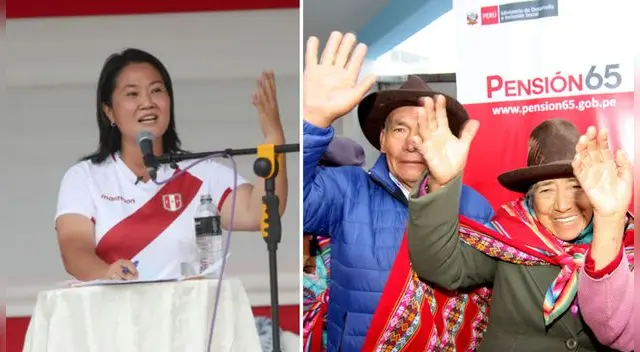 Keiko Fujimori promete duplicar Pensión 65 para adultos mayores: “De 250 a 500 soles mensuales". Keiko Fujimori promete duplicar Pensión 65 para adultos mayores: “De 250 a 500 soles mensuales".