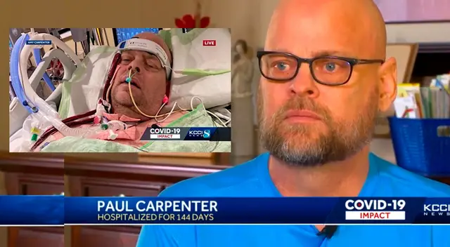 Paul Carpenter logró vencer al COVID-19 tras 144 días en UCI. Paul Carpenter logró vencer al COVID-19 tras 144 días en UCI.