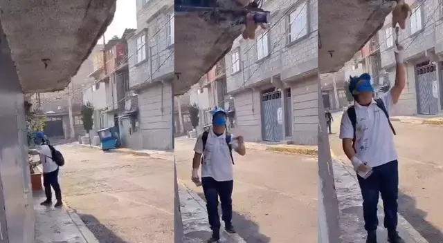 Peculiar video del volantero y el perro se viralizó en las redes sociales.