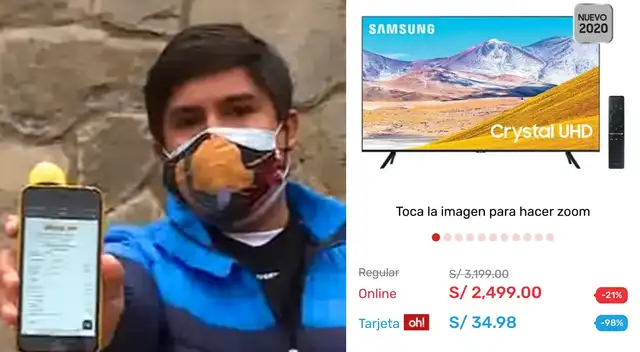 Clientes exigen la entrega de los televisores que compraron a 35 soles en Plaza Vea.