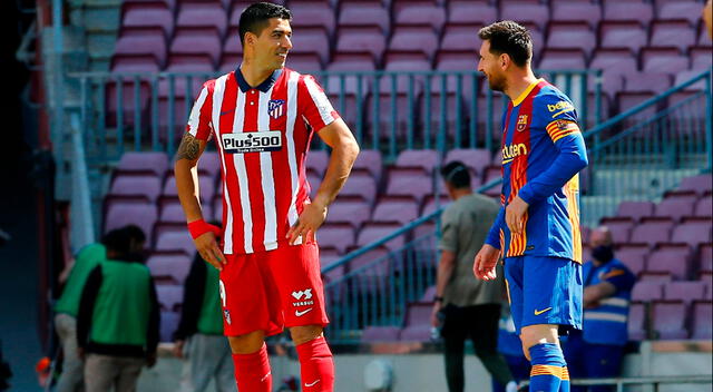 Luis Suárez y Lionel Messi conversan antes del partido. | FUENTE: Efe. 