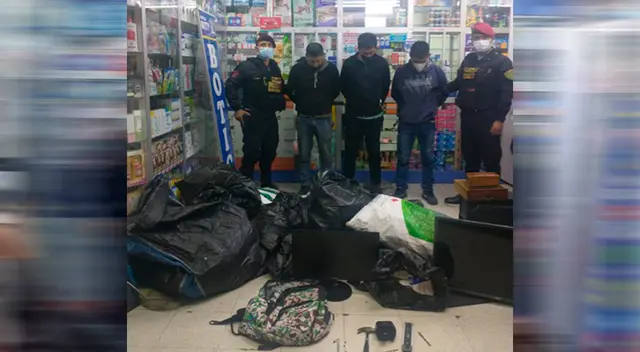 Se logró recuperar los medicamentos, productos y artefactos que estaban en sacos.