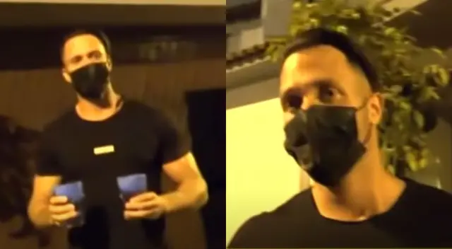 Fabio Agostini se acercó con agua a los 'urracos' de Magaly Medina que lo esperaban fuera de la casa de Paula Manzanal, y les pidió hidratarse.