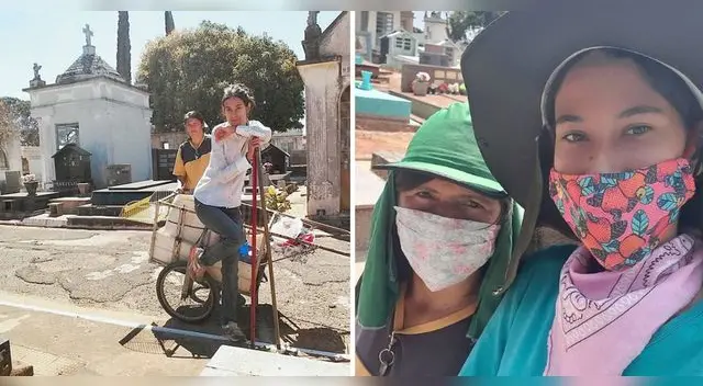 Brasil: joven limpia tumbas en el cementerio para ganar dinero y pagar la operación de su mamá enferma