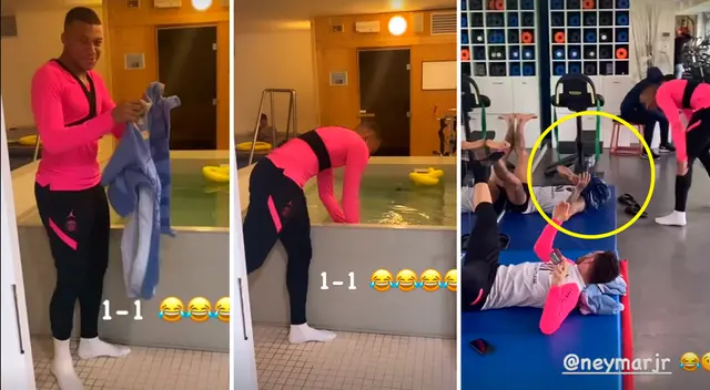 Neymar recibió broma pesada por parte de Mbappé. Neymar recibió broma pesada por parte de Mbappé.