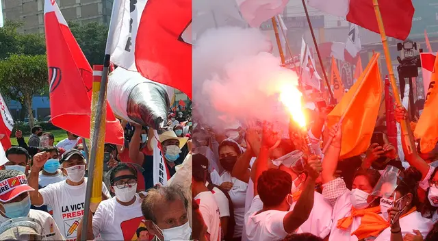 Pedro Castillo y Keiko Fujimori generaron aglomeraciones Pedro Castillo y Keiko Fujimori generaron aglomeraciones