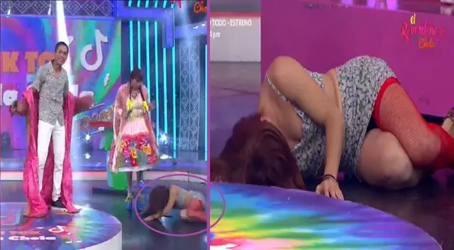 La Uchulú cayó al piso al ver a su 'Shamuco' en El Reventonazo de la Chola.