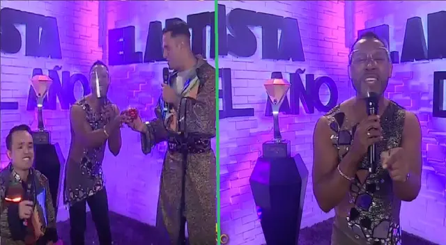 Giselo sorprendió al aparecer al inicio del programa de El artista del año. Giselo sorprendió al aparecer al inicio del programa de El artista del año.