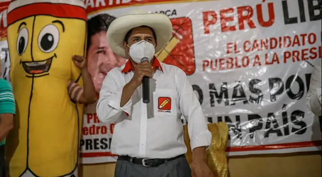 Pedro Castillo, candidato presidencial a segunda vuelta.