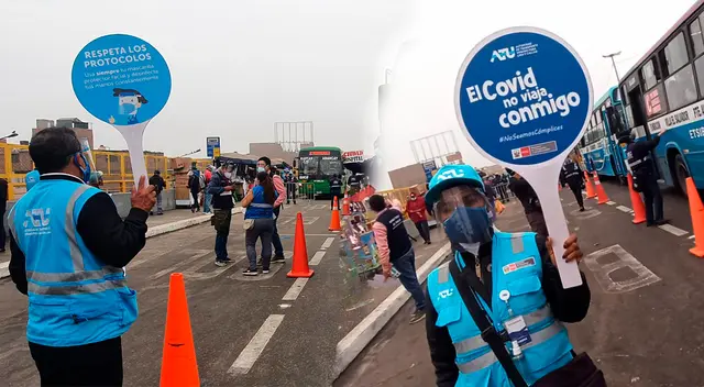 ATU supervisa paraderos con riesgo extemo COVID-19 para el cumplimiento de las medidas de bioseguridad.