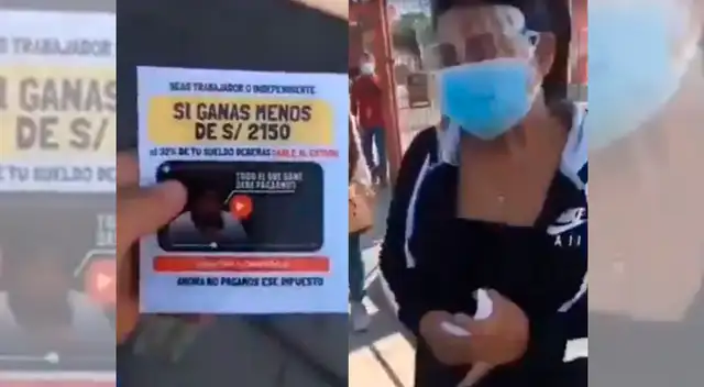 Entregan volantes contra Pedro Castillo a pocas semanas de las elecciones presidenciales.