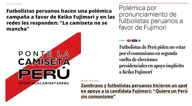 Futbolistas peruanos usaron las redes sociales para pronunciarse sobre las Elecciones Generales 2021, con la campaña "Ponte la camiseta".