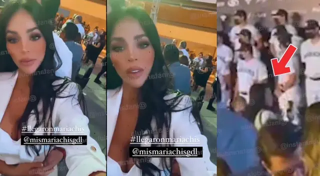 Sheyla Rojas al lado de su nueva pareja mexicana.