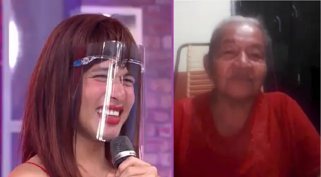 La Uchulú se emociona al ver a su abuelita desde Pucallpa.