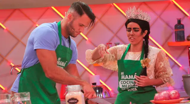 Fabio Agostini y María Victoria Santana se divirtieron en la cocina.